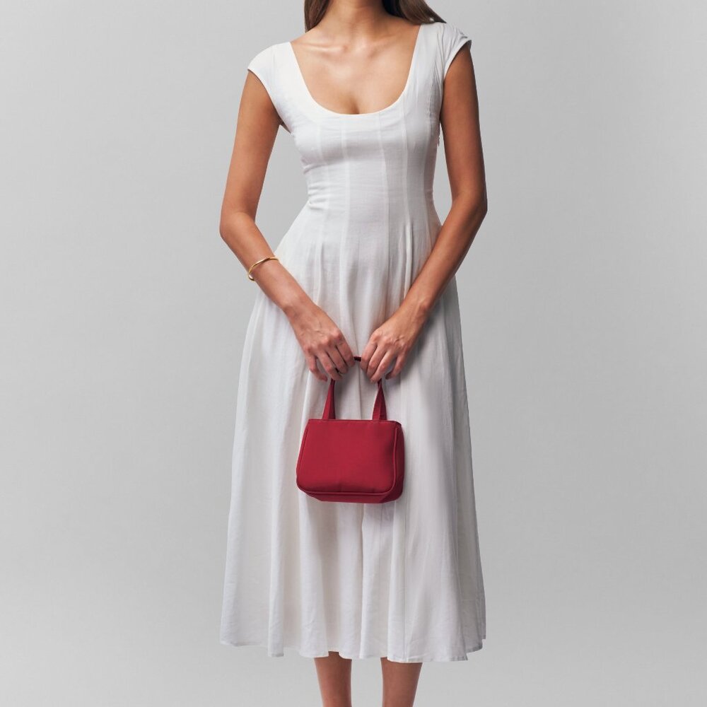 NWT Danielle GUIZIO Leila Midi Dress White XXS